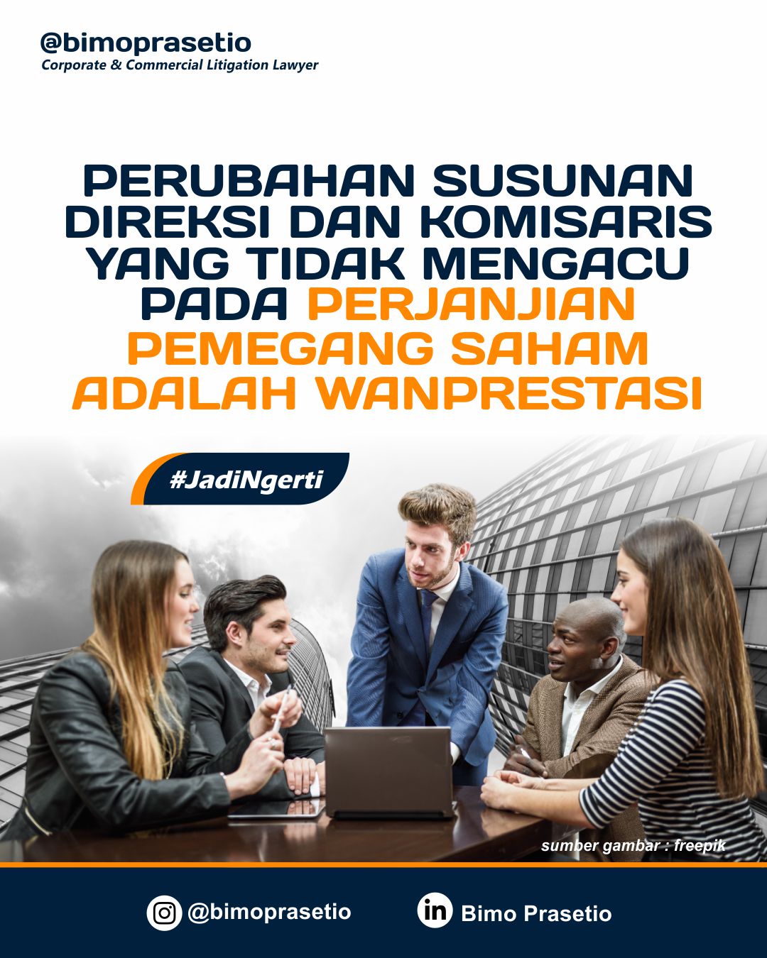 PERUBAHAN SUSUNAN DIREKSI DAN KOMISARIS YANG TIDAK MENGACU PADA PERJANJIAN PEMEGANG SAHAM ADALAH WANPRESTASI
